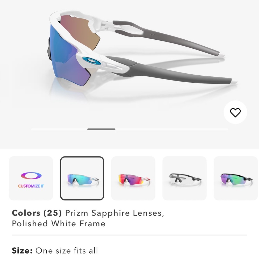Oakley Prizm Sapphire Sunglasses with White Frame